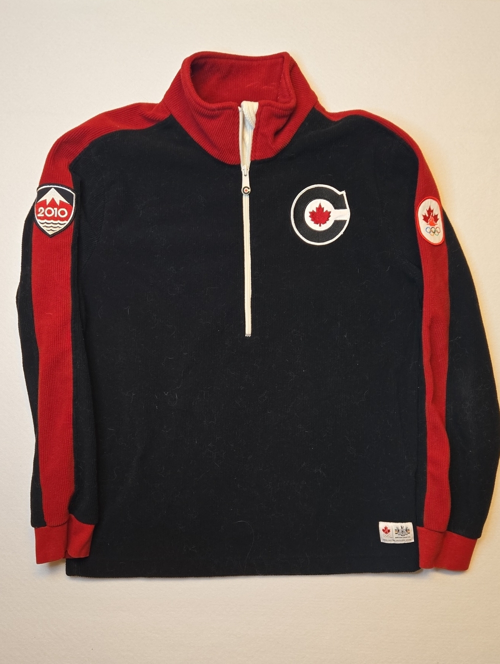 Hudson's Bay Company Canada 2010 Olympics Half-Zip Pullover Corduroy Sweater